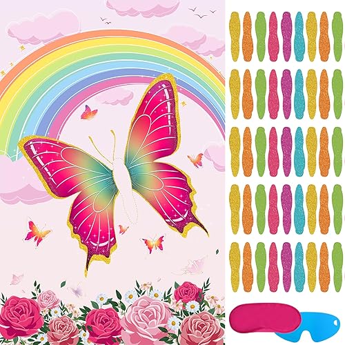 Miniatura 1 de Pin The Tail on The Butterfly Party Games para niñas, recuerdos de fiesta de mariposa, juegos de fiesta de cumpleaños, decoración de fiesta de