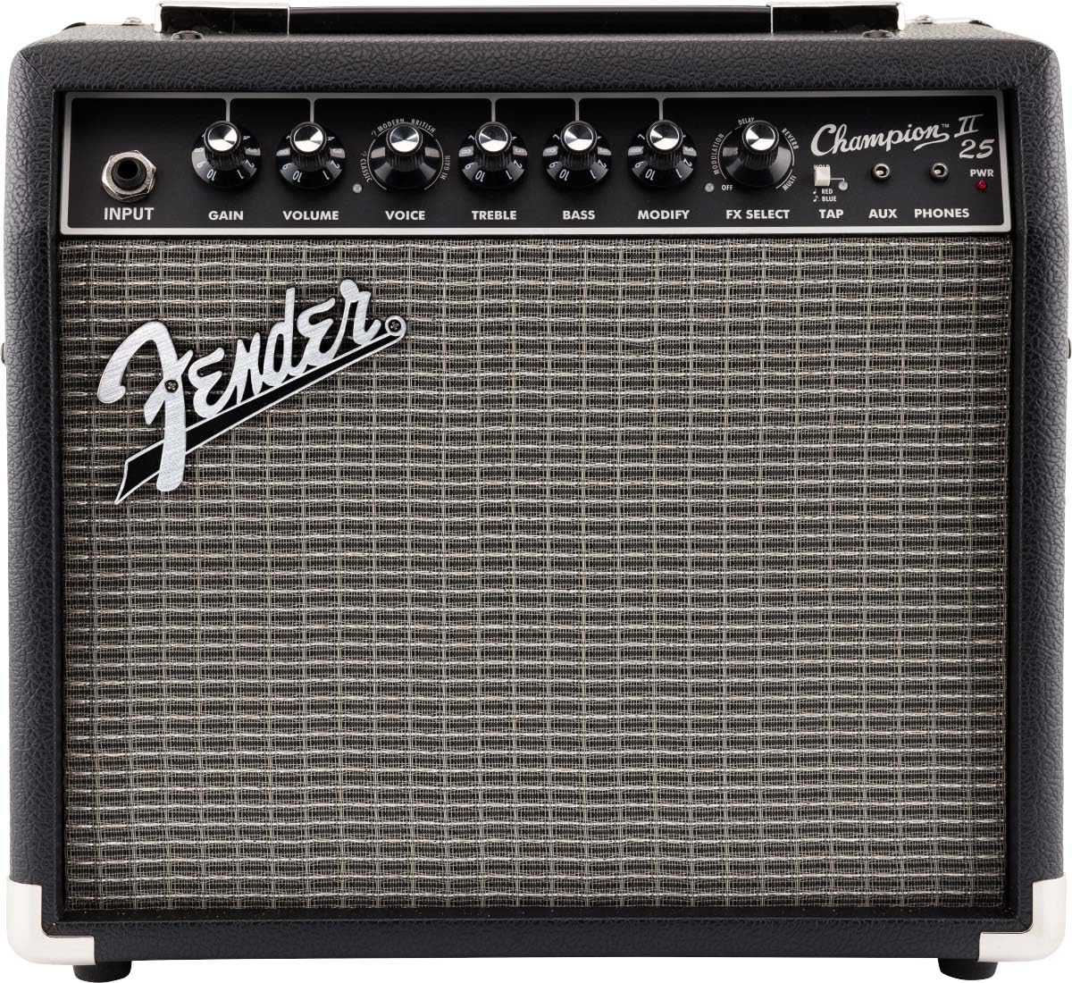 Fender Champion II 25 Watt Guitar Combo Amplifier Bundle with Cable, Austin Bazaar Exclusive 12-Pack Picks, and Instructional Video