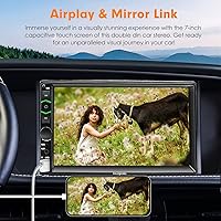 Vista 4 de Double Din Car Stereo Wireless Apple CarPlay&Android Auto, 7-Inch FHD Touchscreen Car Radio with Bluetooth, Mirror Link, FM/USB/AUX/TF Ports