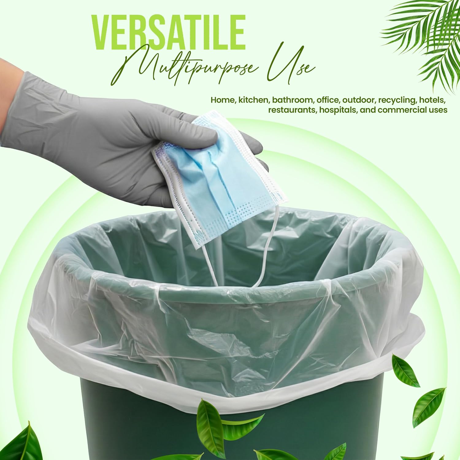 Premium 40-45 Gallon Trash Can Liners 250 Count (40" x 48") – Strong Multipurpose Clear Trash Bags on Easy-Tear Rolls for Home, Office, Commercial & Industrial Use