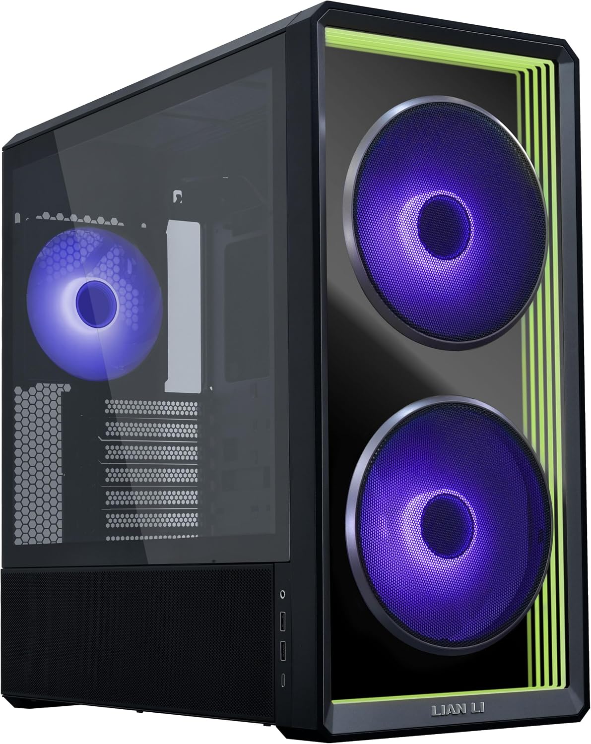 Lian Li LANCOOL 217 INF PC-Gehäuse Schwarz | Midi-Tower für E-ATX & SSI-EEB Mainboards, Glasfront mit Unendlichkeitsspiegel, inkl. 3× ARGB-Lüfter, Back-Connect-kompatibel
