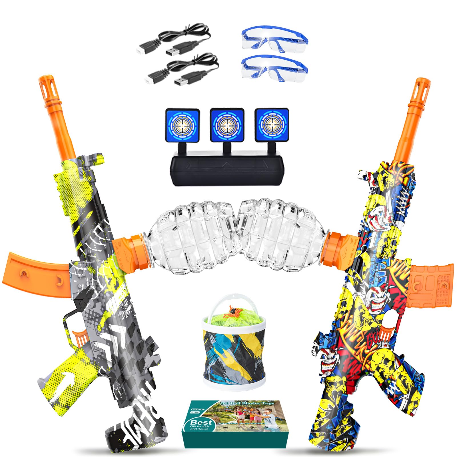 UTIJFOY Juego de 2 juguetes de gel Blaster, divertidos juguetes para cumpleaños, juegos de equipo al aire libre, Año Nuevo, recompensa diaria, Halloween.