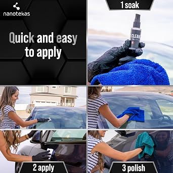 Ceramic Coating for Cars - Complete Car Protection Kit and Paint Sealant for Exceptional Shine and Hydrophobicity, Nano Car Ceramic Coating, Automotive Clear Coat for Easy Cleaning