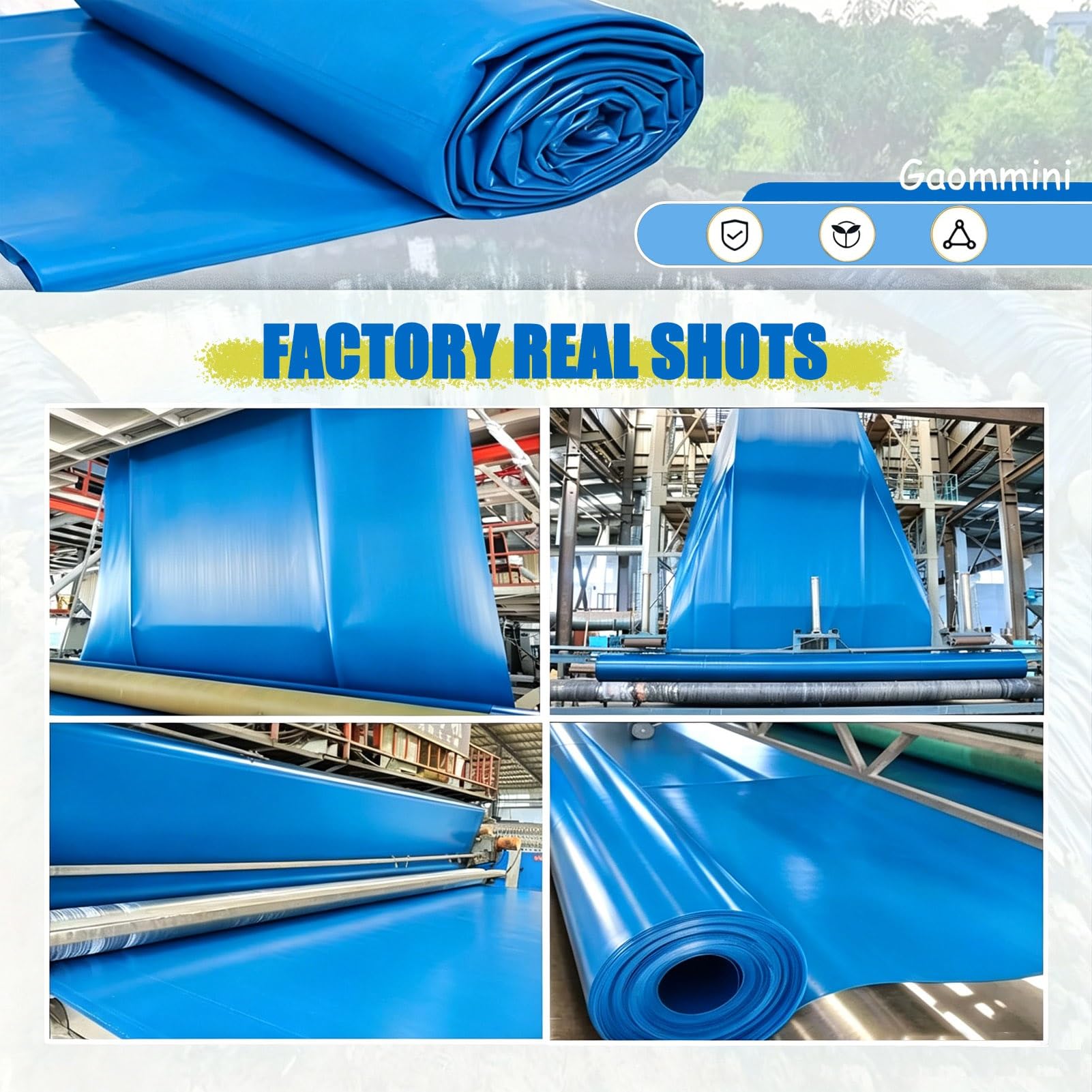 4x5m 5x6m 6x8m Blaue Unterlage Flexible Teichfolie für Wasser Gartenteich im Freien Plane Teichunterlage | Fischbecken-Dichtungsfolie, Membran, Polyethylen-Kunststofffolie(7x10m)
