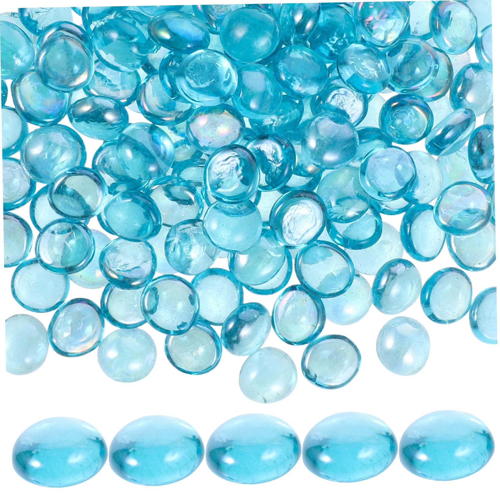 HOLIDYOYO Glass Stone Decorative Gravel for Aquarium Landscape Bag Flat Beads for Fish Tank Ornaments and Stone Decor