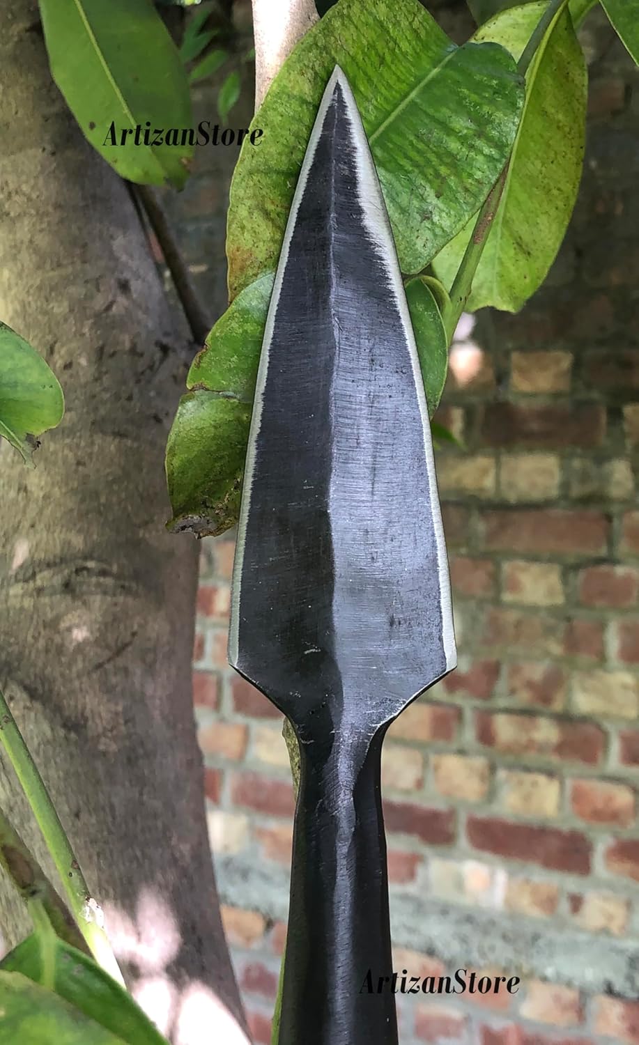 Medieval Functional Viking Age Spearhead Replica, Hand Forged from Iron, Sharpened Spear Head Hand Forged Viking Saga Spear Head