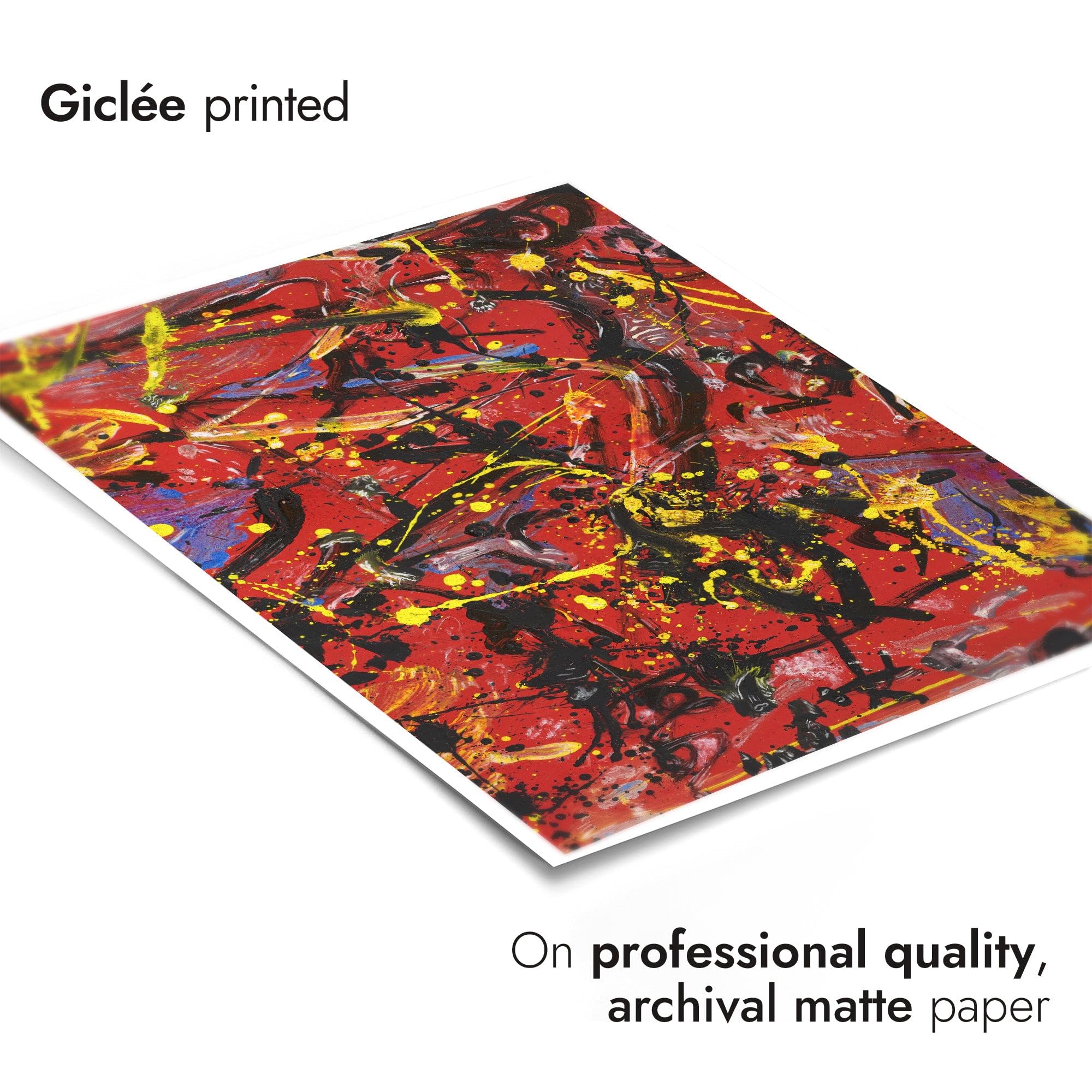 Rote Komposition von Jackson Pollock, abstrakter Expressionist Splatter, Landschaft, Wandkunstdruck, 1946, Vintage-Dekor, Poster, Geschenk, archivarisch, matt, 50 x 70 cm (nur Druck), 50 x 70 cm