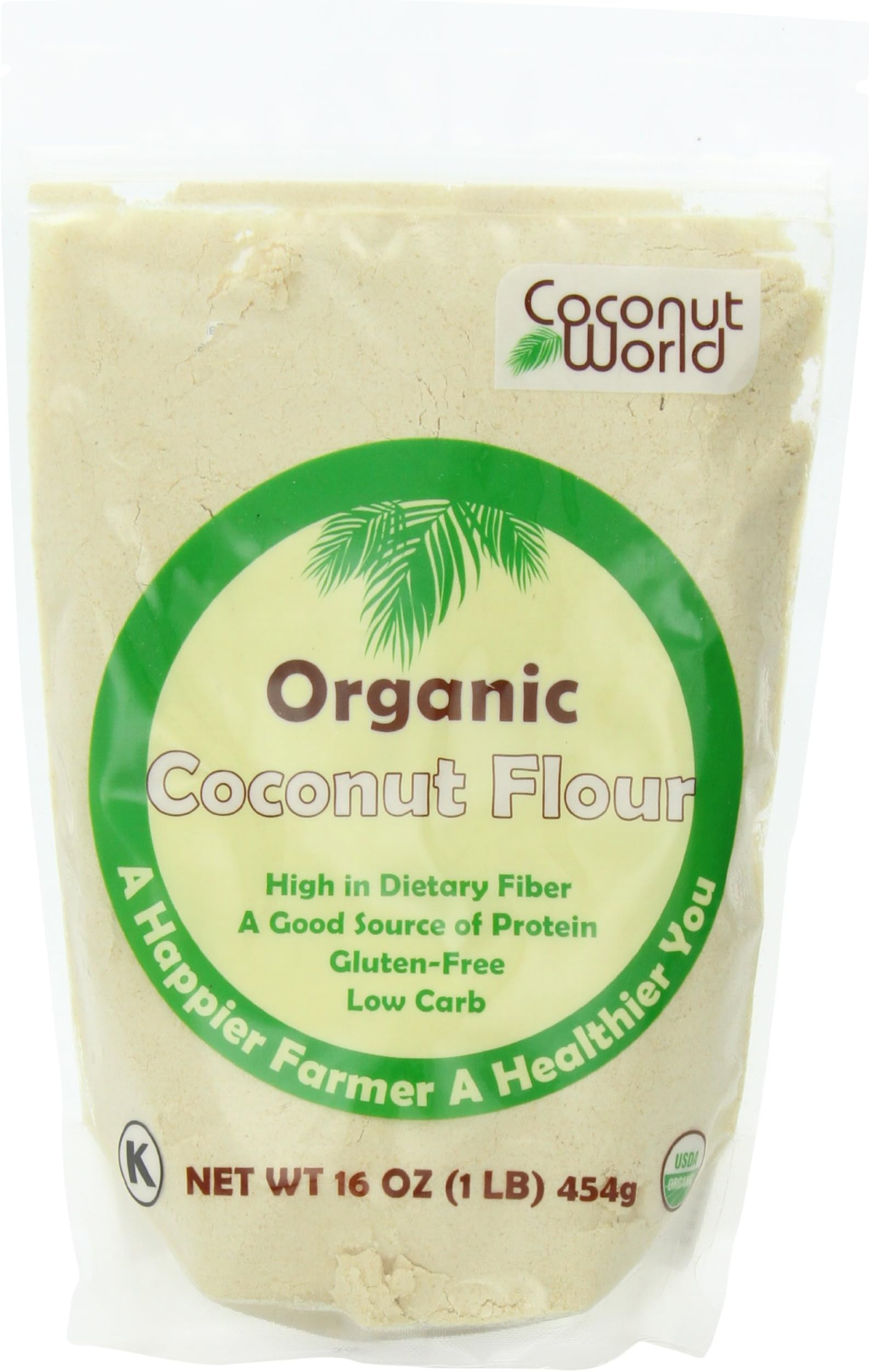 Coconut World Organic Coconut Flour, 16 Ounce