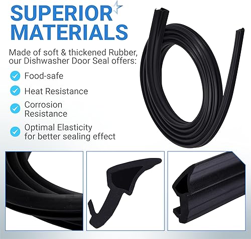 Miniatura 5 de BlueStars W10300924 Junta de sello de puerta de lavavajillas – Ajuste exacto para lavavajillas Whirlpool KitchenAid Kenmore – Reemplaza W11177741