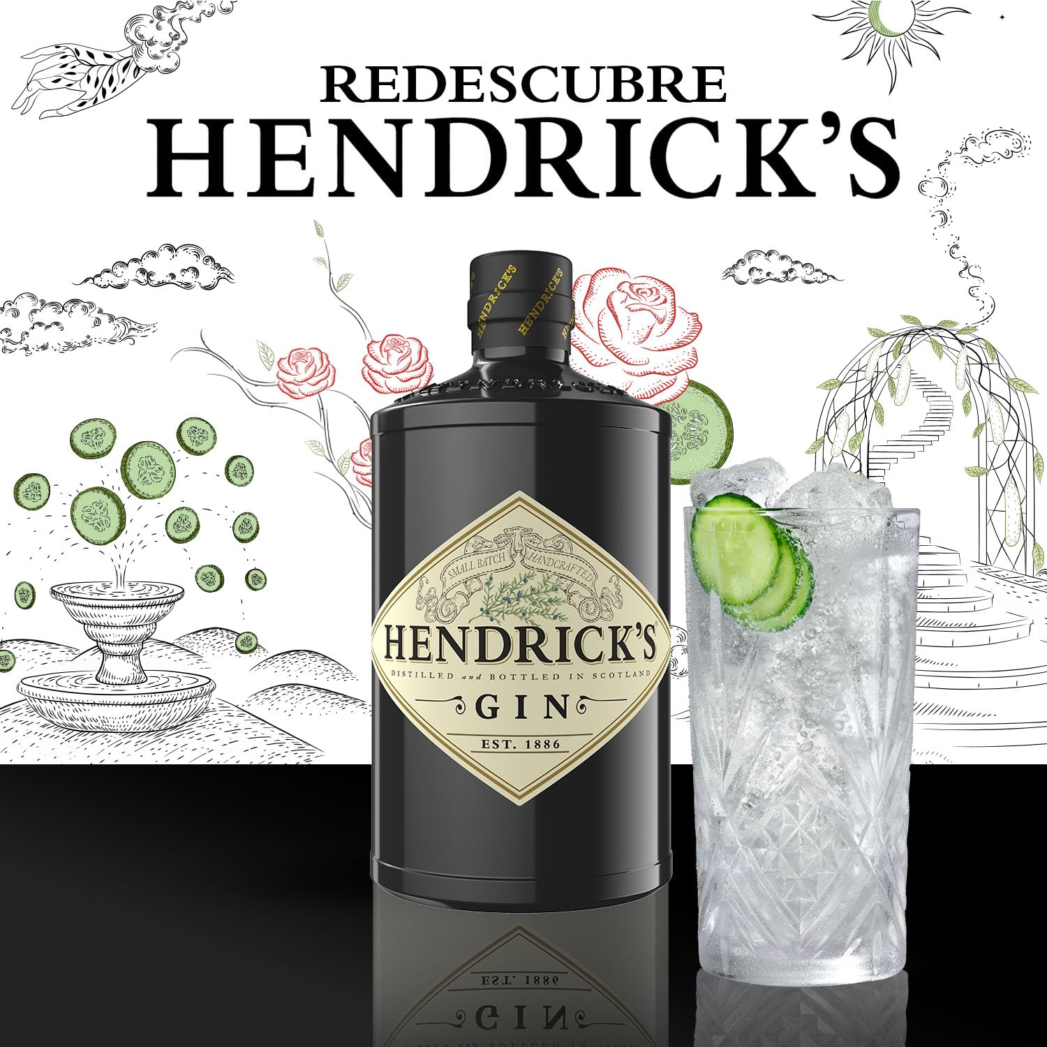 Hendrick's Gin - Ginebra Premium Escocesa, 1.75l