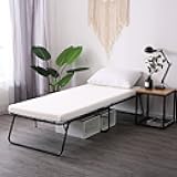 LEISUIT Foldaway Guest Bed Cot - Portable Folding Bed Frame with Thick Memory Foam Mattress for Spare Bedroom & Office