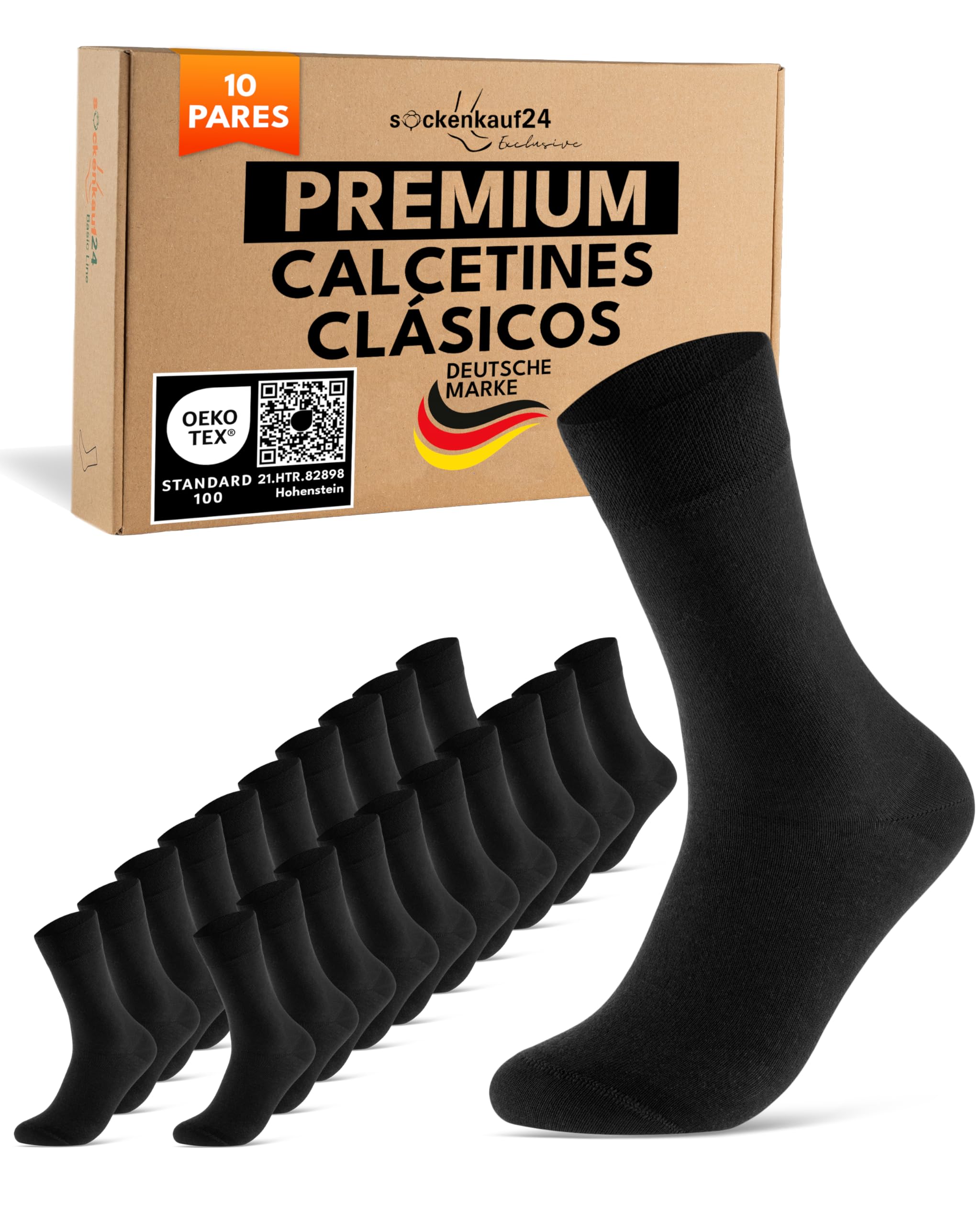 10 Pares Calcetines Clásicos Hombre Mujer Algodón Comodos Transpirables