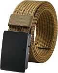 LionVII Ceintures pour hommes - Bracelet en nylon avec ceinture réglable en métal pour la robe et le casual, taille 27-49"