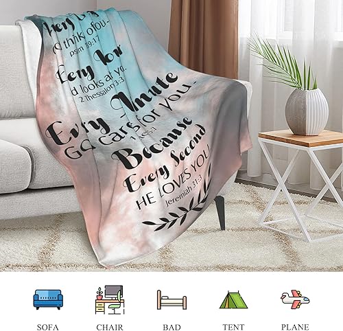 Miniatura 3 de Manta cristiana, regalos cristianos para mujeres, mantas suaves y acogedoras con versículos de la Biblia, regalos religiosos católicos para mujeres