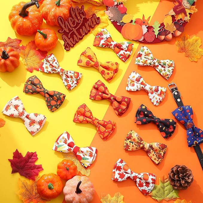 Corbatas para Perros Sanwuta 16 Piezas Otoño Acción de Gracias miniatura 5
