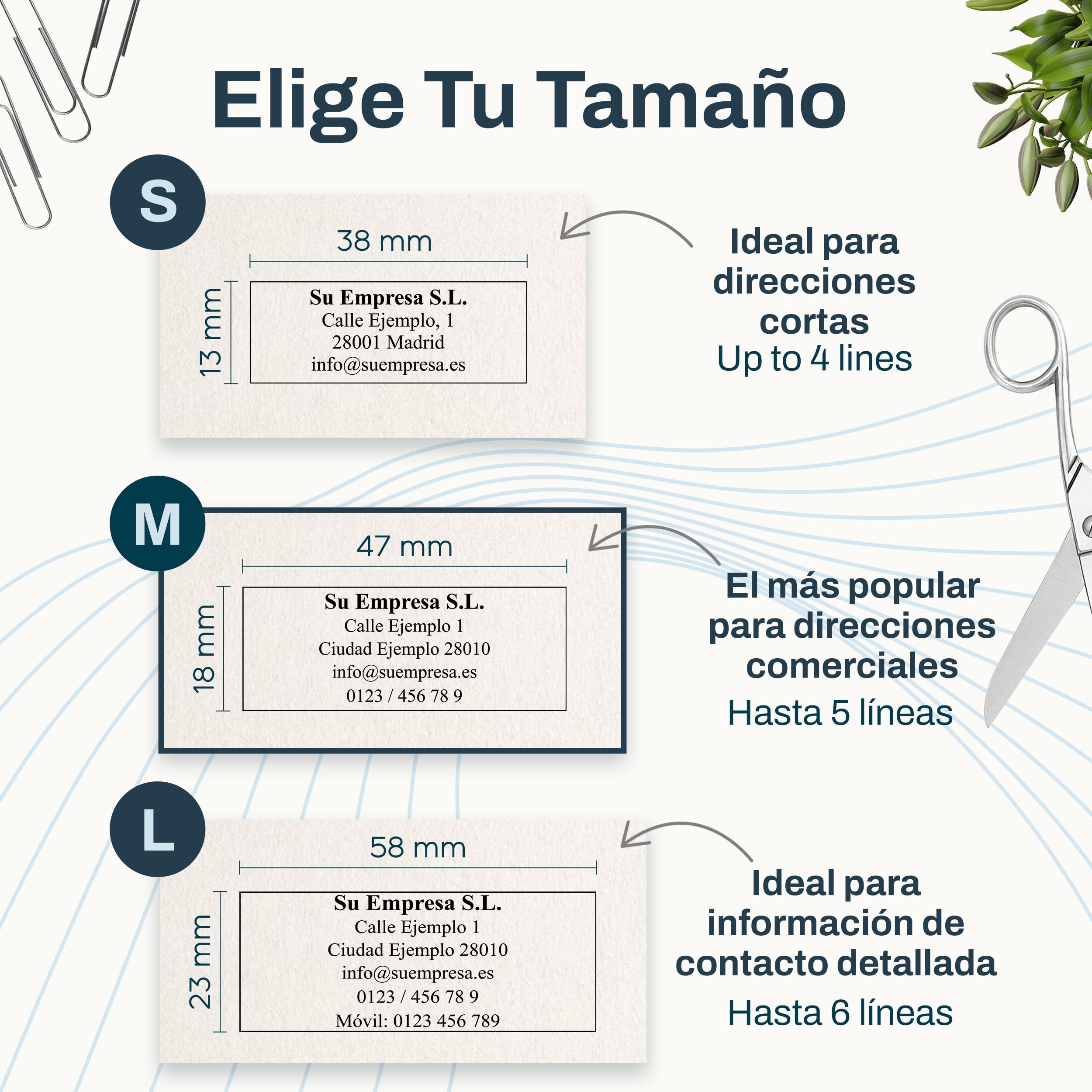 Sello Personalizado 47×18 mm para Empresas, Oficinas y Médicos – Negro (M)