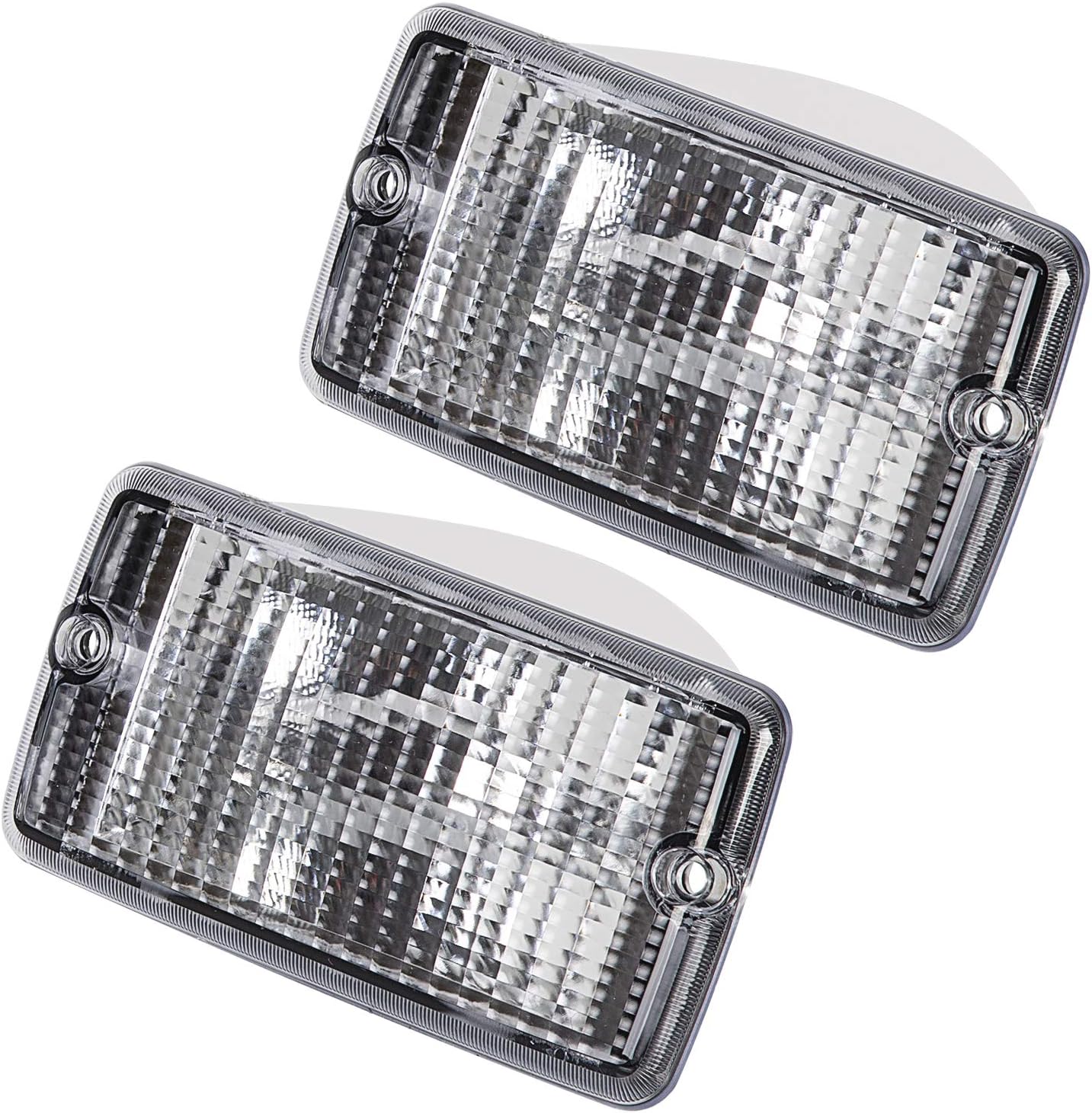 ECOTRIC Clear Bumper Signal + Fender Side Marker Lights Combo Compatible with 1997-2006 Jeep Wrangler TJ Turn Signal Parking Lights Replacement for 55055020AC 55055020AD