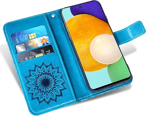 Miniatura 2 de Funda de teléfono para Samsung Galaxy A52 5G4G con protector de pantalla de vidrio templado y funda delgada de cuero, soporte para tarjetas,