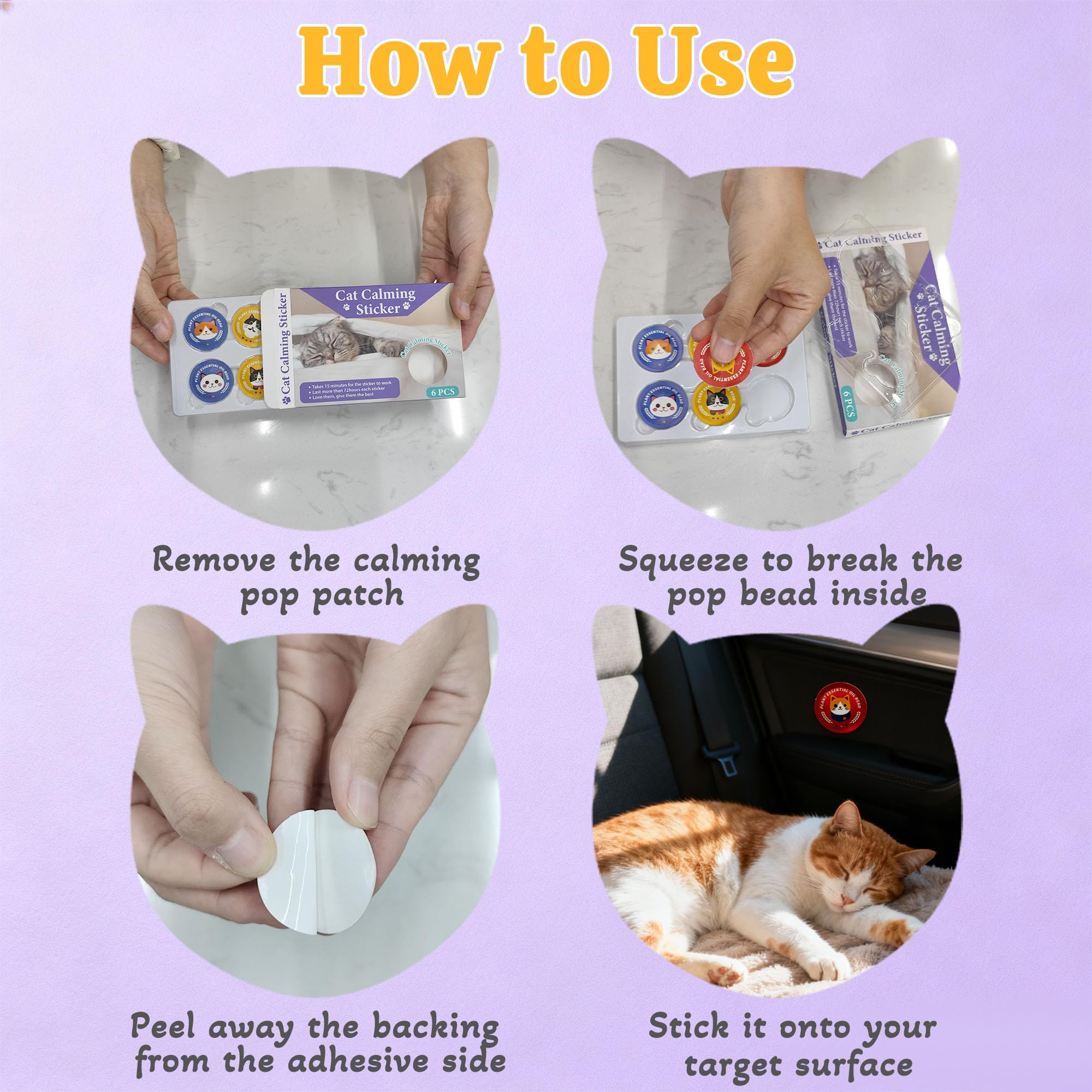 xcivi Pop Patch for Cat Calming Diffuser, Cat Anxiety Relief Stress Reduction, Cat Calming Pheromones Help Anxiety, Enhanced Calming, Cat Calming Patches for Travel, Car & Home Use - image 7