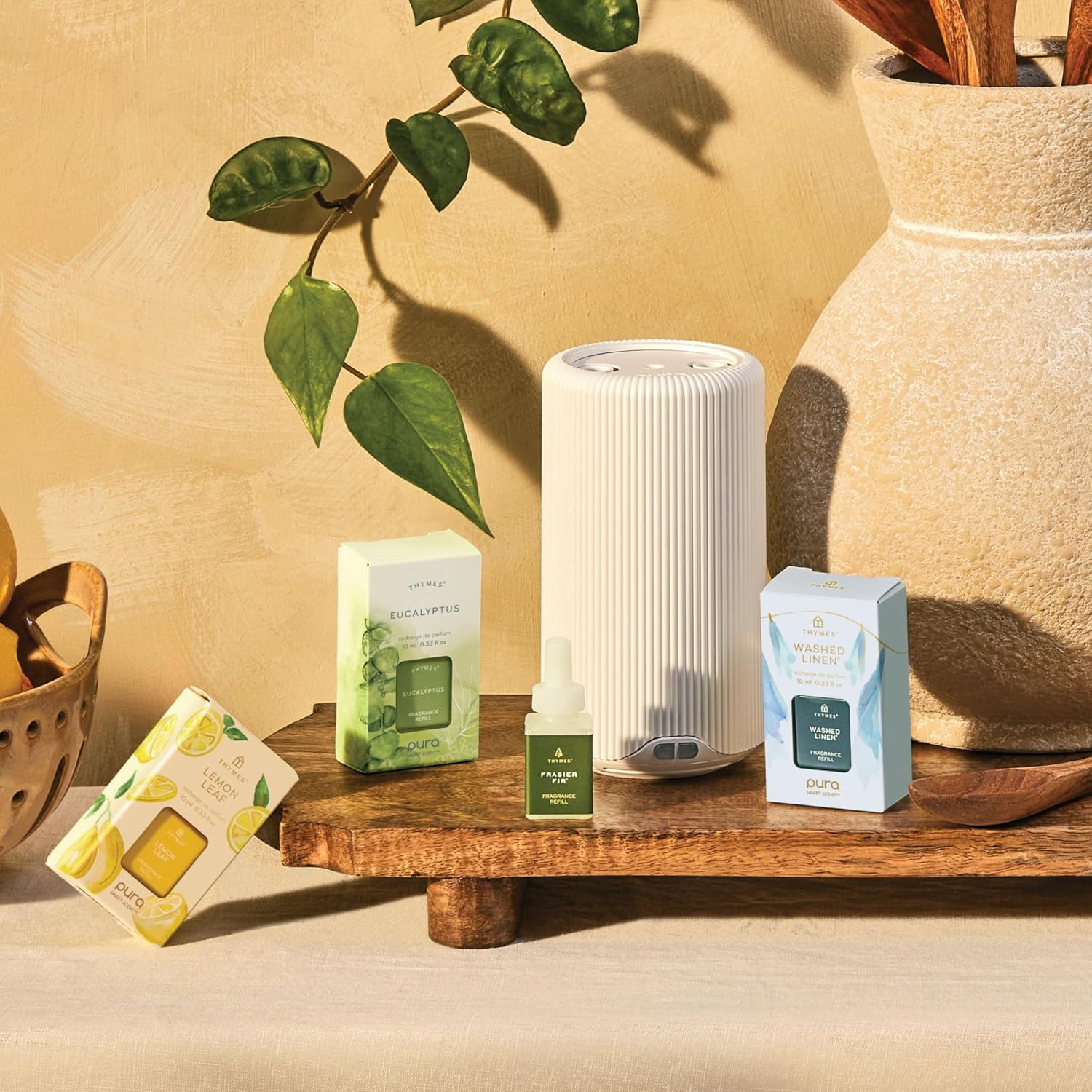 Thymes Pura Plus Smart Home Fragrance Diffuser Kit - Includes 1 Tabletop Pura Diffuser and 2 Frasier Fir Pura Refills - Notes of Siberian Fir, Cedarwood & Sandalwood - Image 7