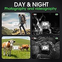 Vista 3 de Telescopio monocular digital infrarrojo monocular mejorado de visión nocturna para 100% oscuridad con zoom 8X 2000mAh batería recargable trípode 32