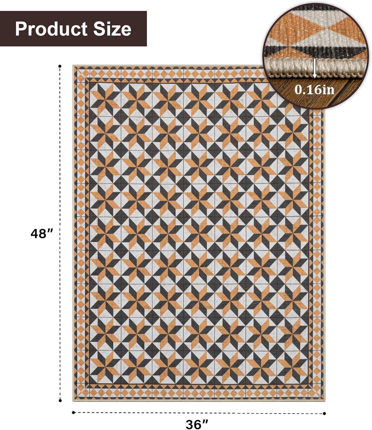 chakme Office Chair Mat for Hardwood Floor, 48"x36" Easy Glide Computer Desk Mat Protector for Rolling Chair Under Desk Rug Nonslip Backing, Machine Wash, (Plaid)