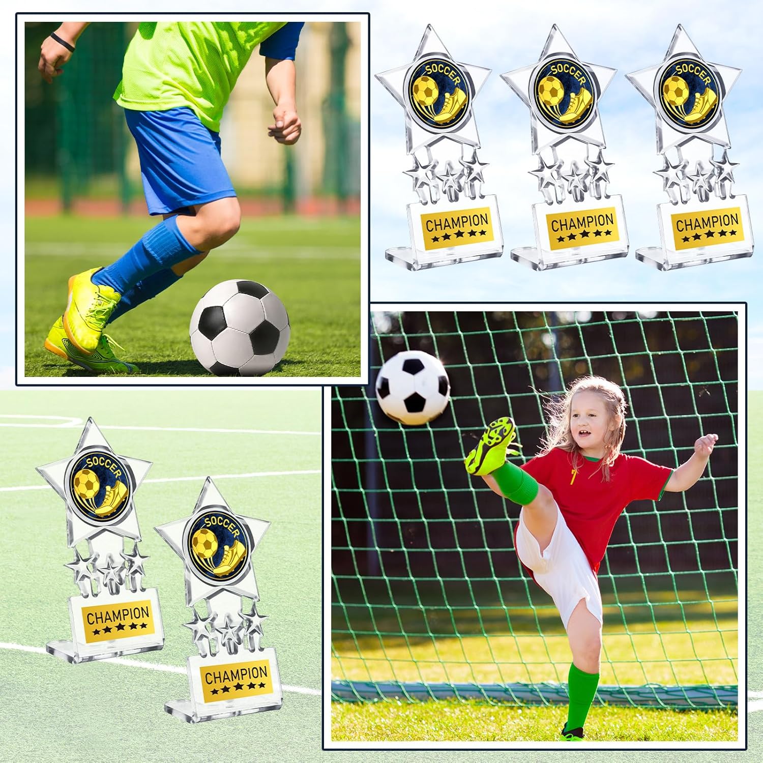 Tondiamo 12 Pcs Acrylic Champion Trophy, Winner Prizes Champion Trophies Awards for Sports Competition Prizes Souvenir Gift Decoration
