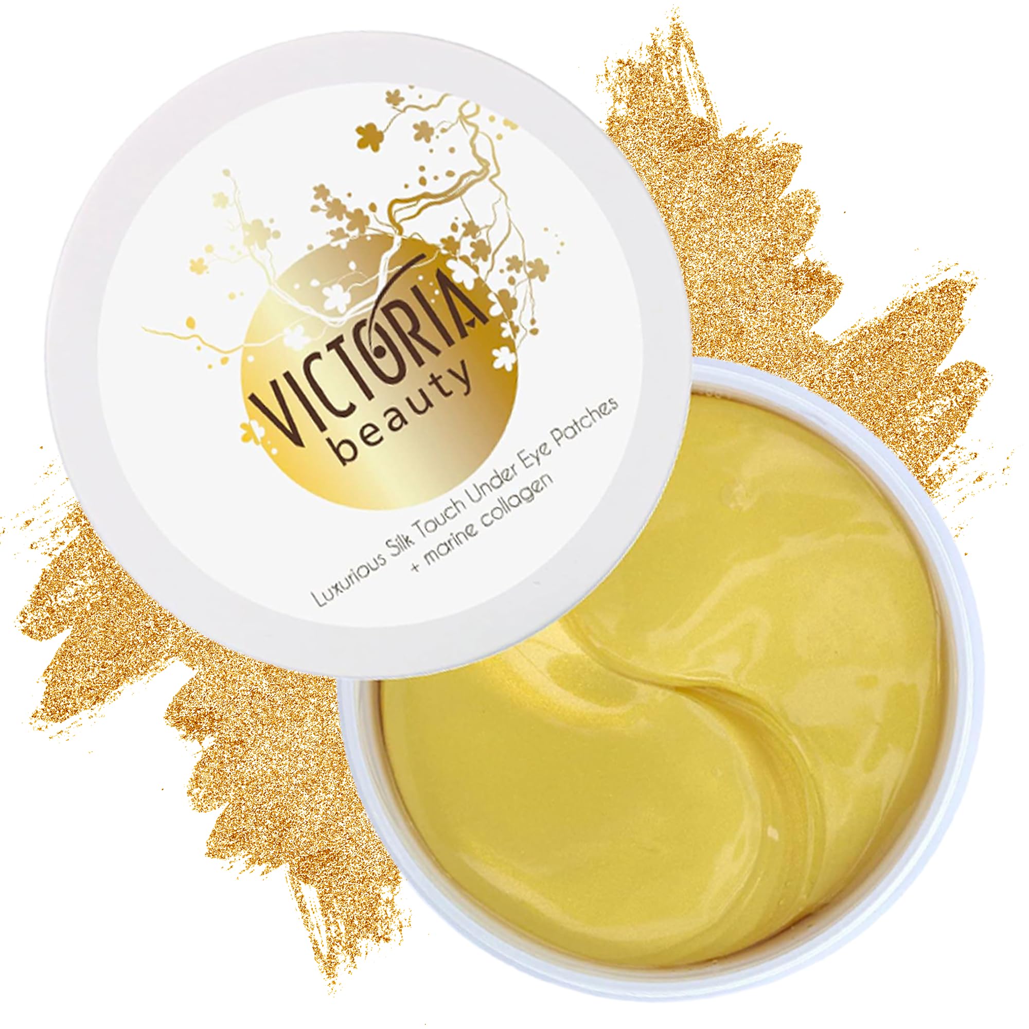 Victoria Beauty 60 Pads Kollagen Augenpads gegen Augenringe, Tränensäcke und Schwellungen kühlend, 24K Gold Kollagenaugenmaske, Collagen Under Eye Patches, Мindern Falten und müde Augen