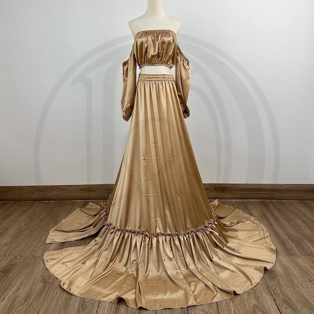green emerald velvet dress Champagne Glitter Top Maternity Tulle Maxi Dress
