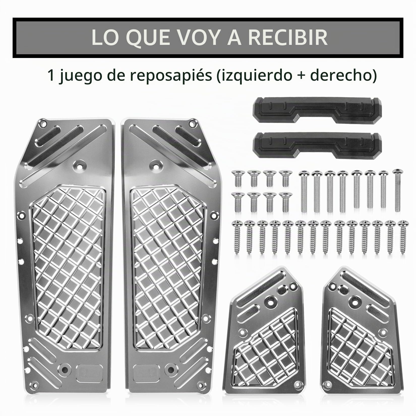 Estriberas Delanteras para ADV 350 2022 2023 2024 2025, PSLER Pedal de Conductor Accesorios Decorativos de Aluminio CNC para Moto(Plata)