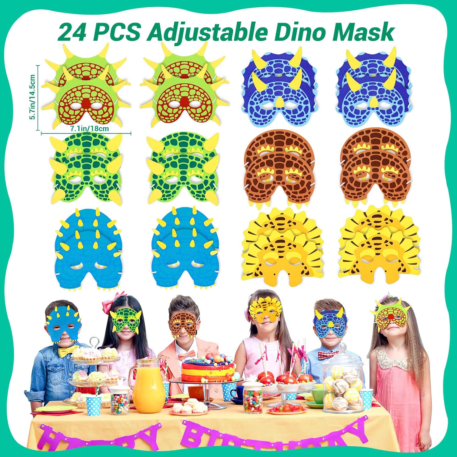 INNOCHEER Dinosaur Party Favors, Dinosaur Birthday Decorations 24 Pack Dinosaur Party Supplies Dinosaur Party Decorations, Dinosaur Goodie Bags for Birthday Party Favors for Kids 3-5 4-8 8-12 Dino - Image 2