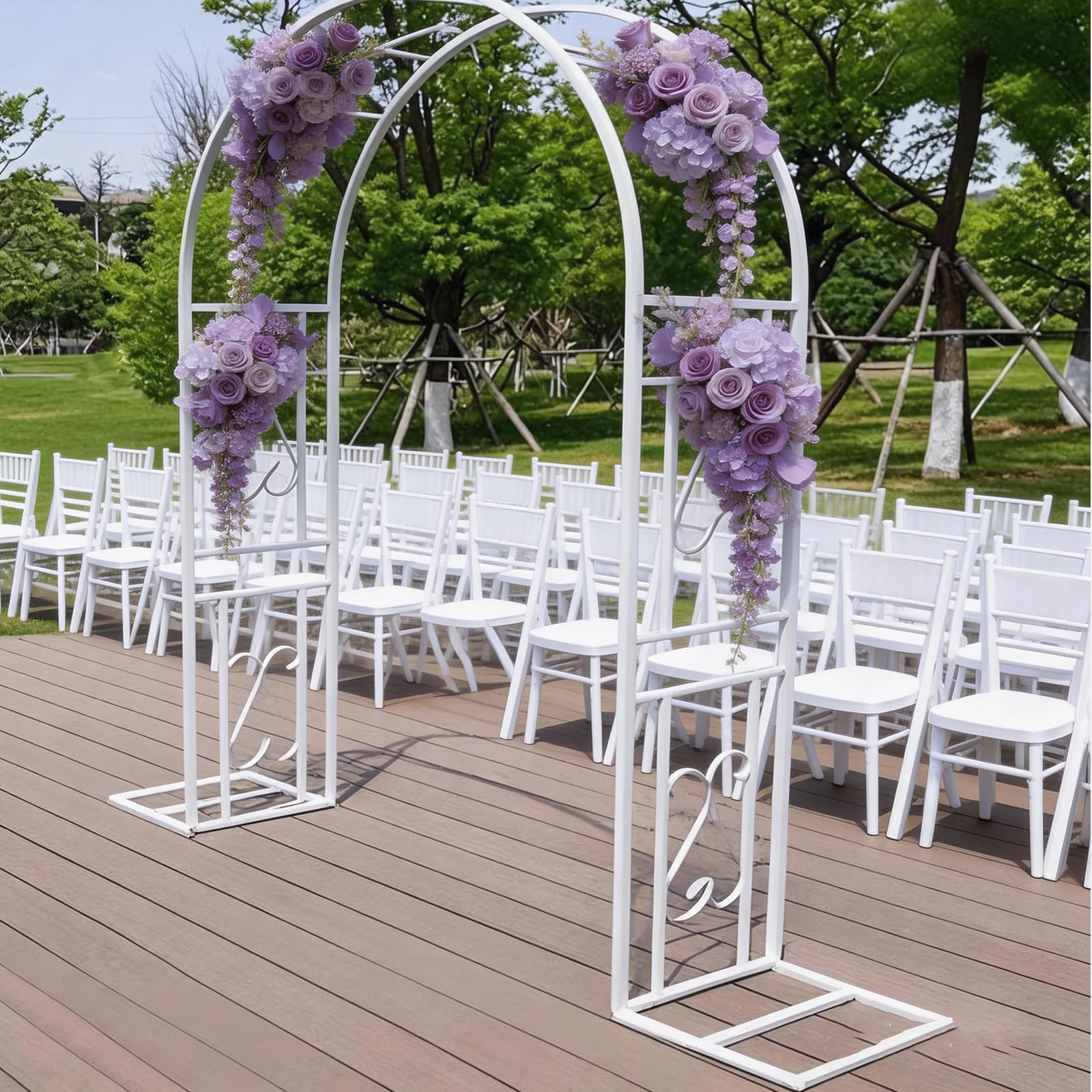 eryssgbf Garden Arch - Heavy-Duty Metal Wedding Arbor Trellis for Climbing Plants Outdoor, Wedding Arch Archway for Ceremony Party Decorations Pergola for Backyard, Lawn, Patio, Yard