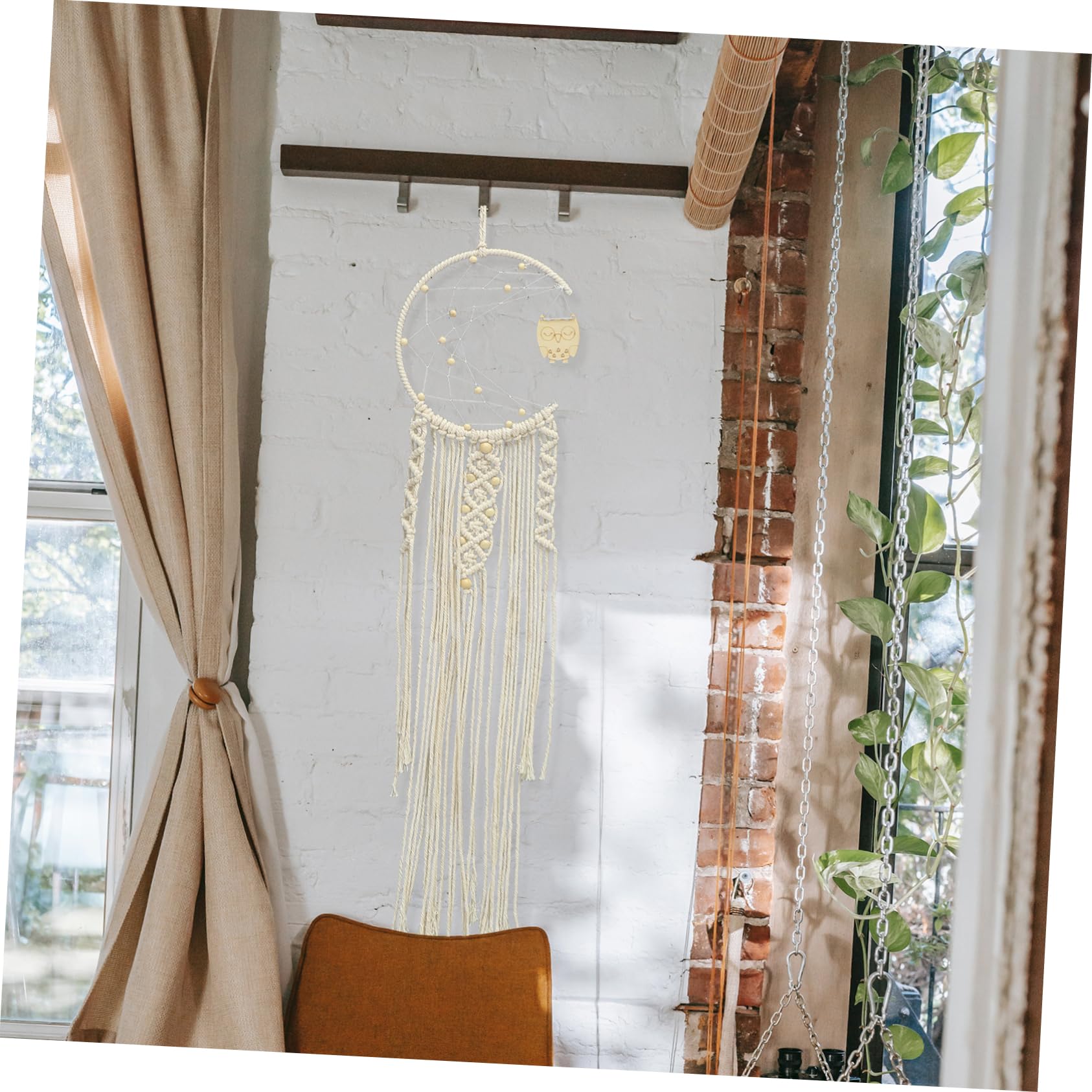 Cabilock 2piezas Macrame Woven Wall Hanging Dream Catcher De Decoración Boho para Hogar Oficina y Salas Tapestry Pendiente Artesanal para Sueños y Relax