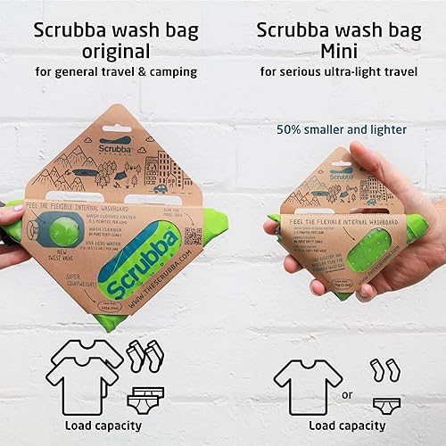 Miniatura 7 de Scrubba Bolsa de lavado Mini lavadora ultracompacta, ideal para viajes, campamento y senderismo, lavadora portátil y bolsa seca, artículos