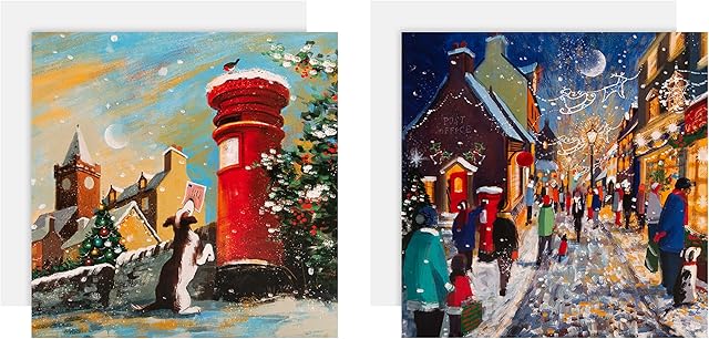 Hallmark Gallery Collection Charity Christmas Cards - Pack of 10 in 2 Illustrated Scenic Designs