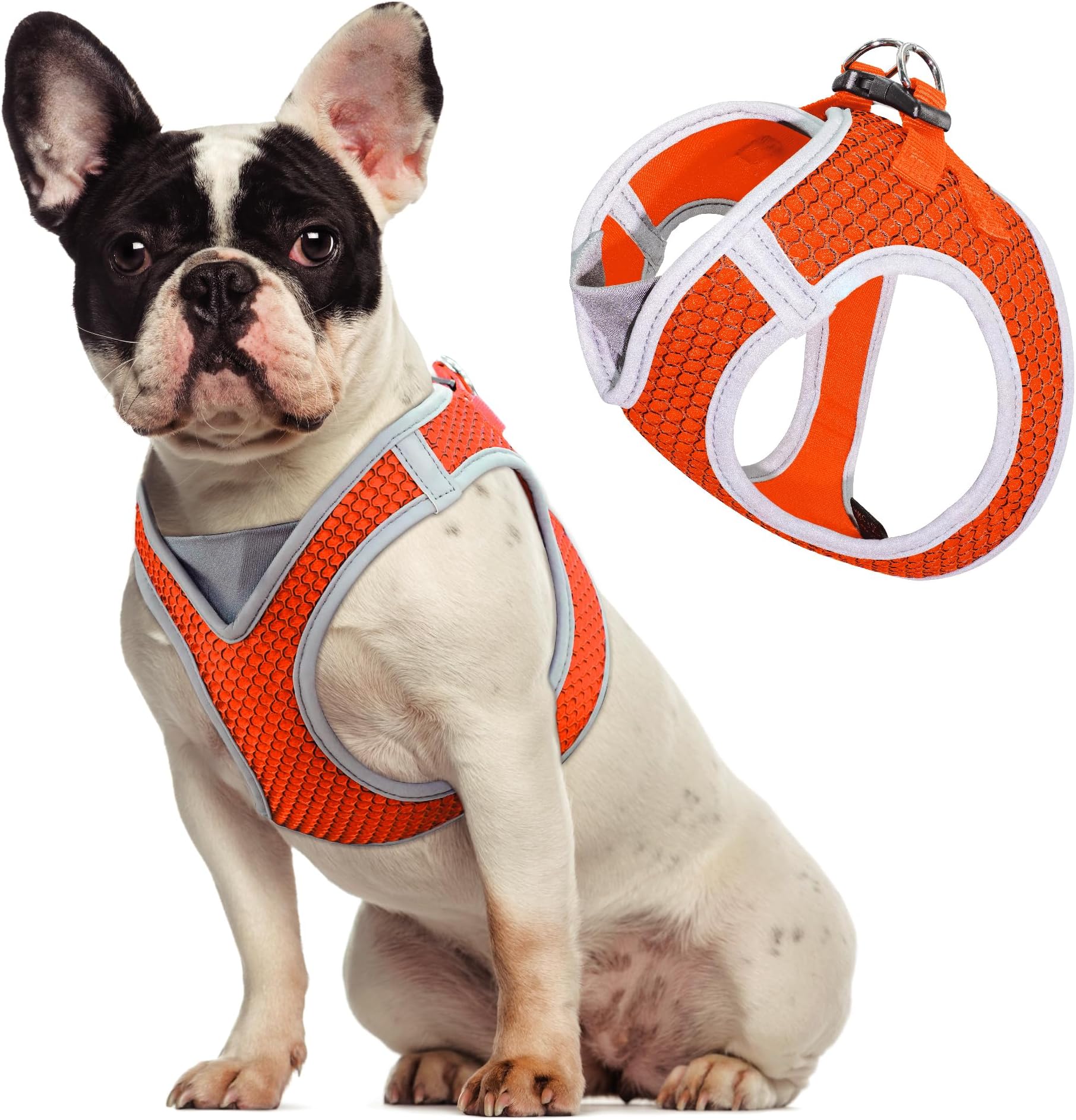Kruz Dog Harness (Chest 18.5"-19.5", Weight 15โ20 lbs) Athletica Adjustable Heavy Duty No Choke Puppy Vest for Large Dogs Lightweight Air Mesh, Reflective, Puppy Essential - (Orange, Large)