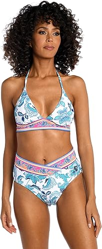 La Blanca Traje de baño de bikini halter con bandas para mujer