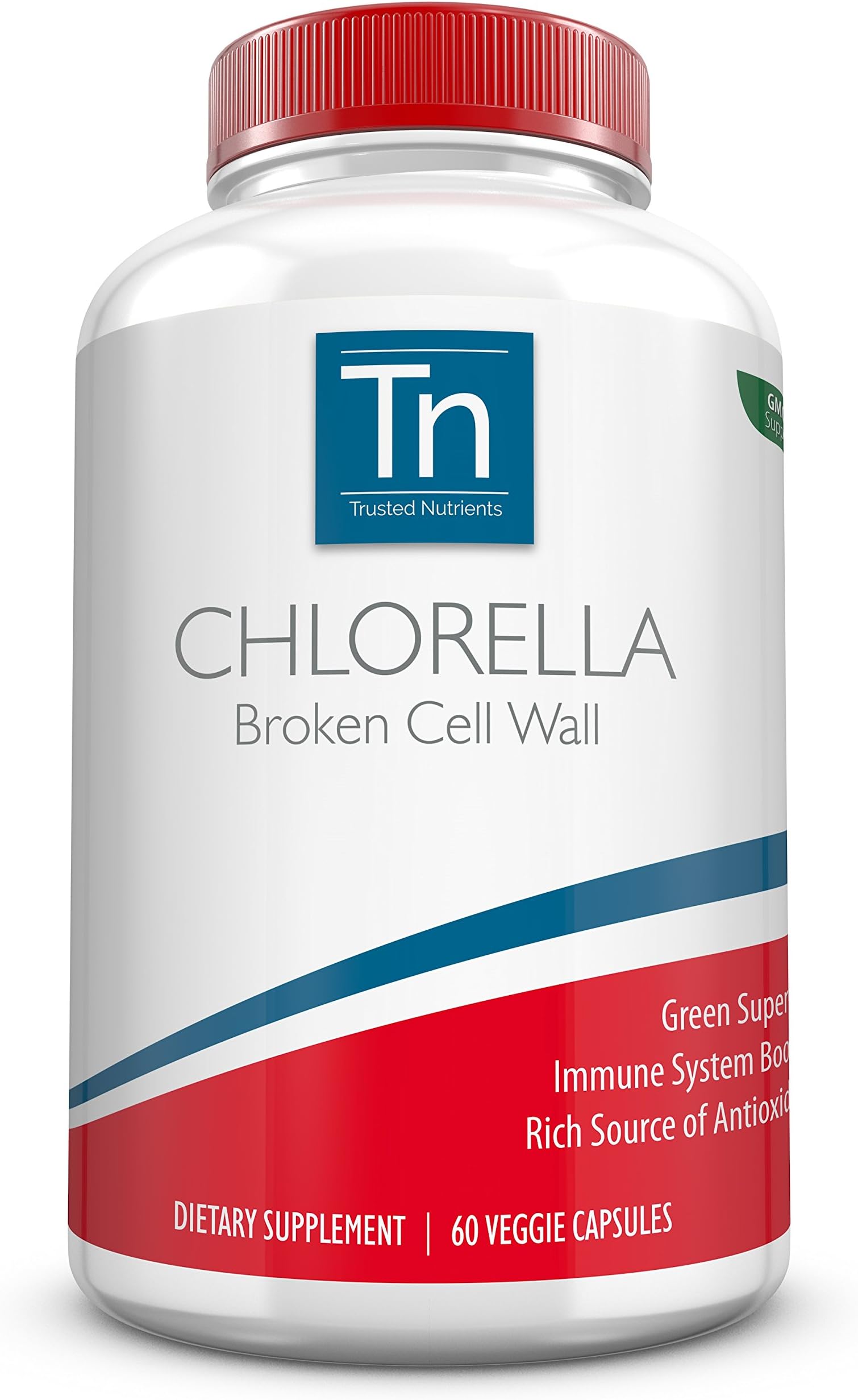 Trusted Nutrients Chlorella Broken Cell Wall Supplement | Green Superfood | Supports Gut Health | Rich Antioxidant Supplement | 600 mg 60 Vegetarian Capsules