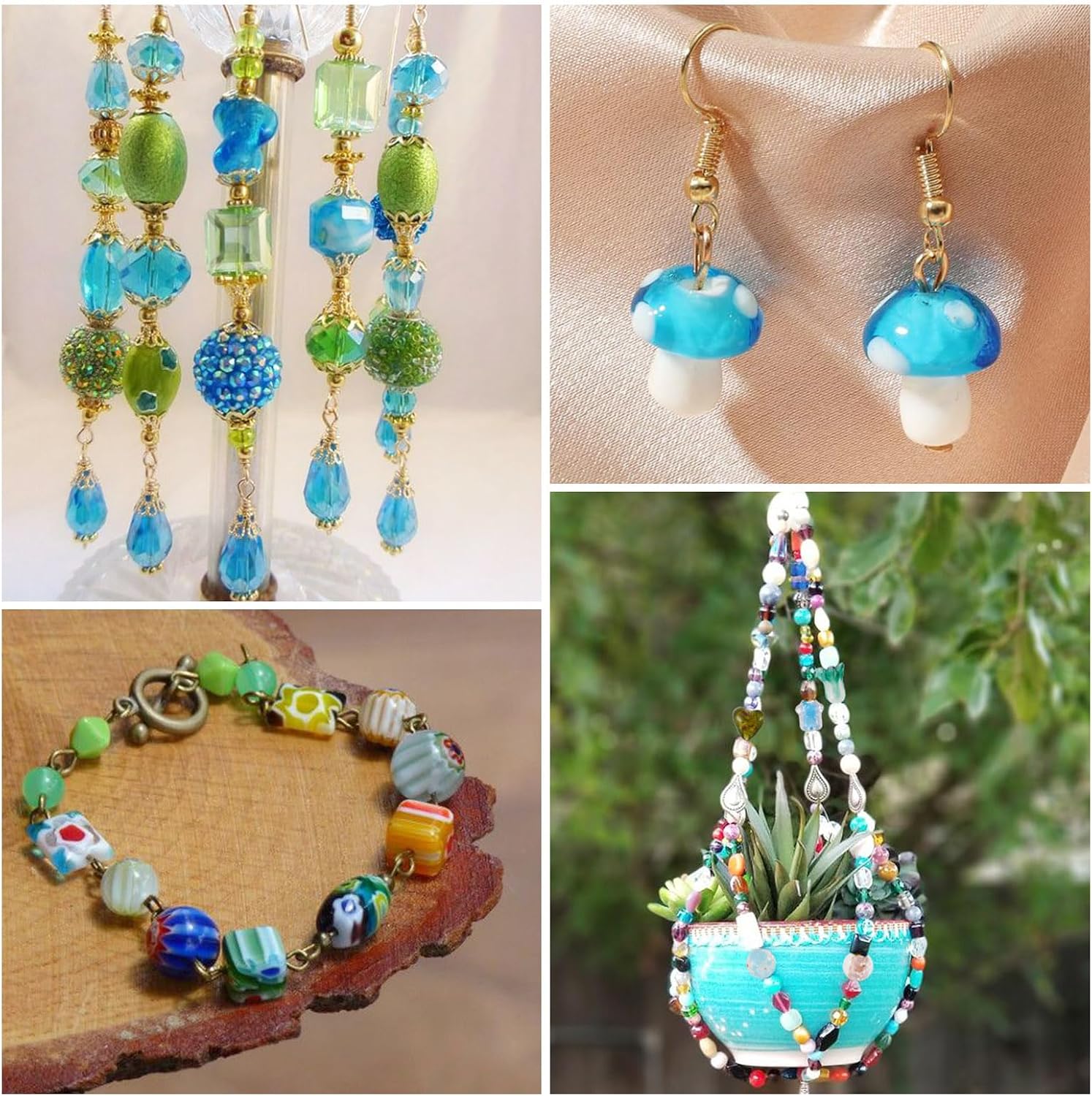 Craftdady 200 pcs Mixed Shapes & Colors Lampwork Glass Beads Loose Beads Fit Most Major Charm Bracelets, 4-20x4-20mm, Hole: 1-2.5mm