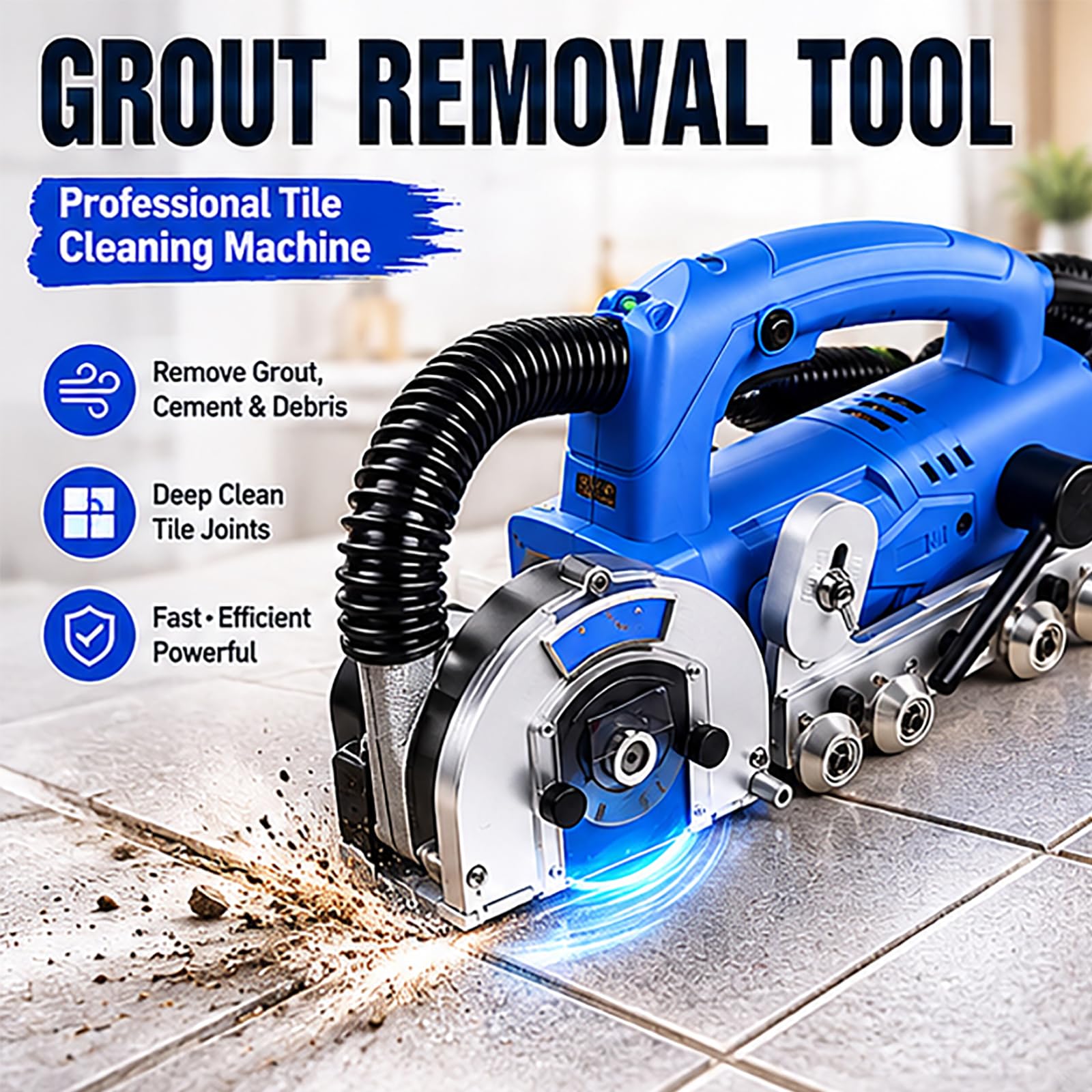 Herramienta de eliminación de lechada eléctrica para limpiar azulejos, 1200 W, 9000 rpm, con hoja de diamante para una limpieza eficiente de juntas de azulejos