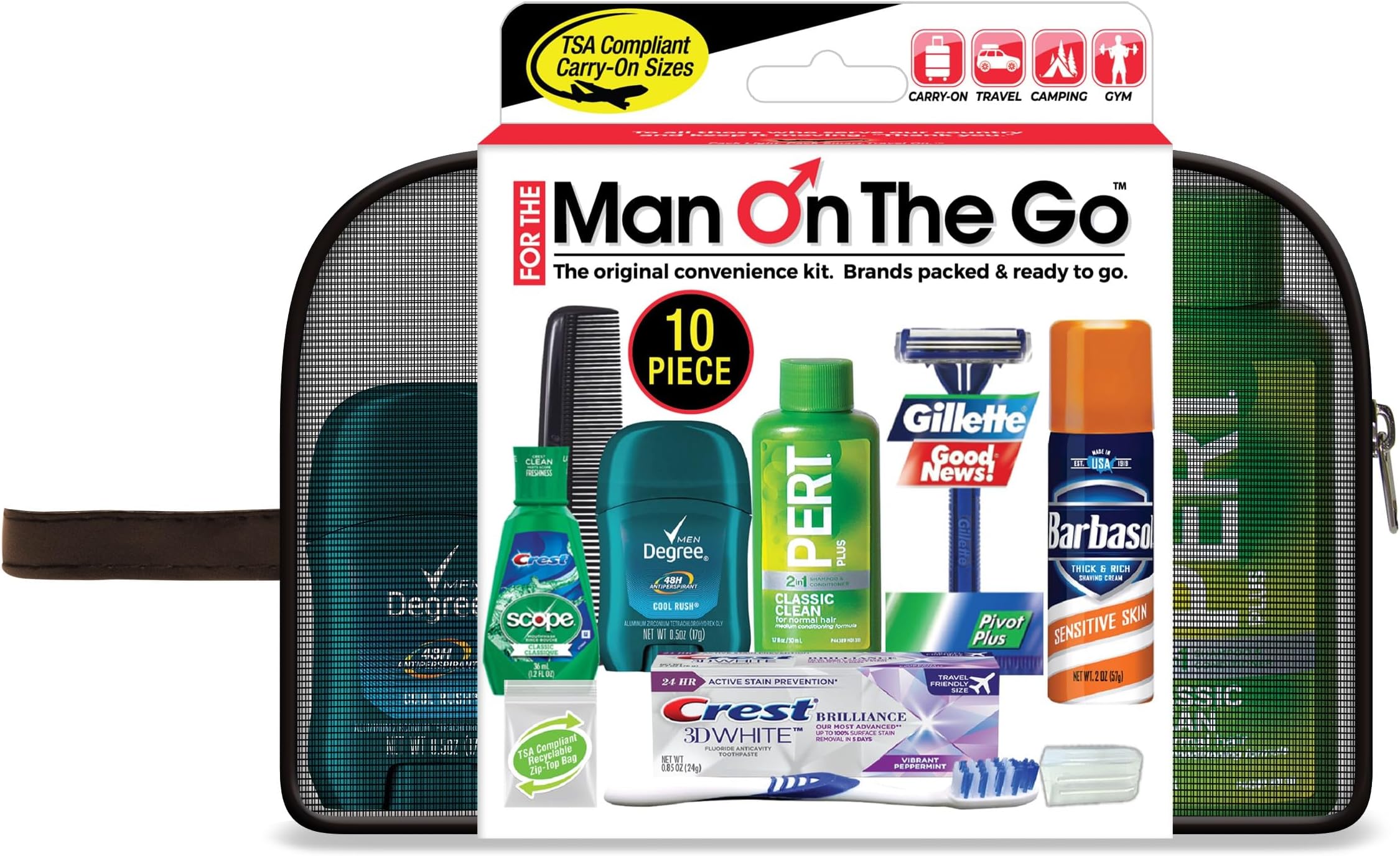 Convenience Kits “Man On The Go” Premium 10-Piece Travel Kit