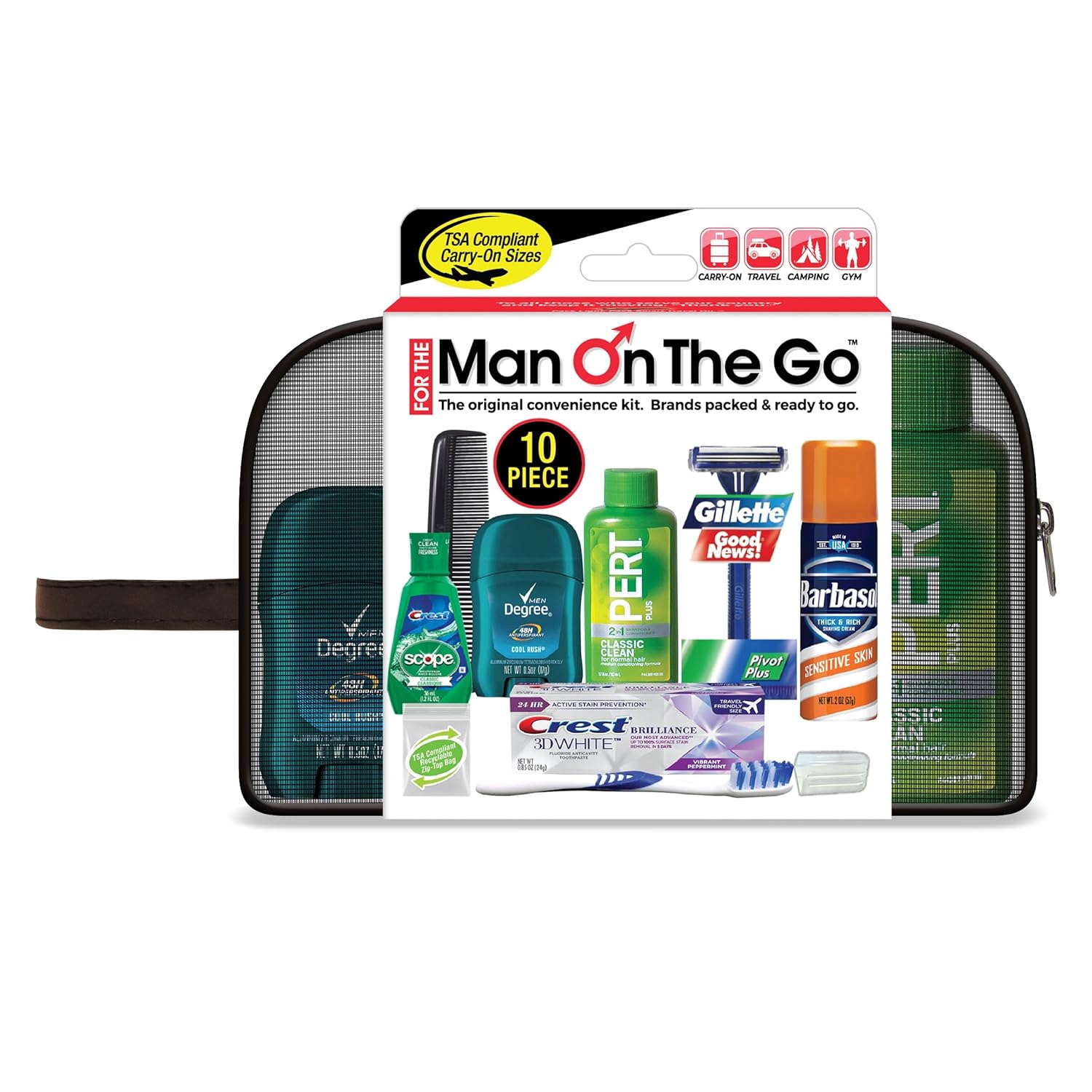 Convenience Kits “Man On The Go” Premium 10-Piece Travel Kit