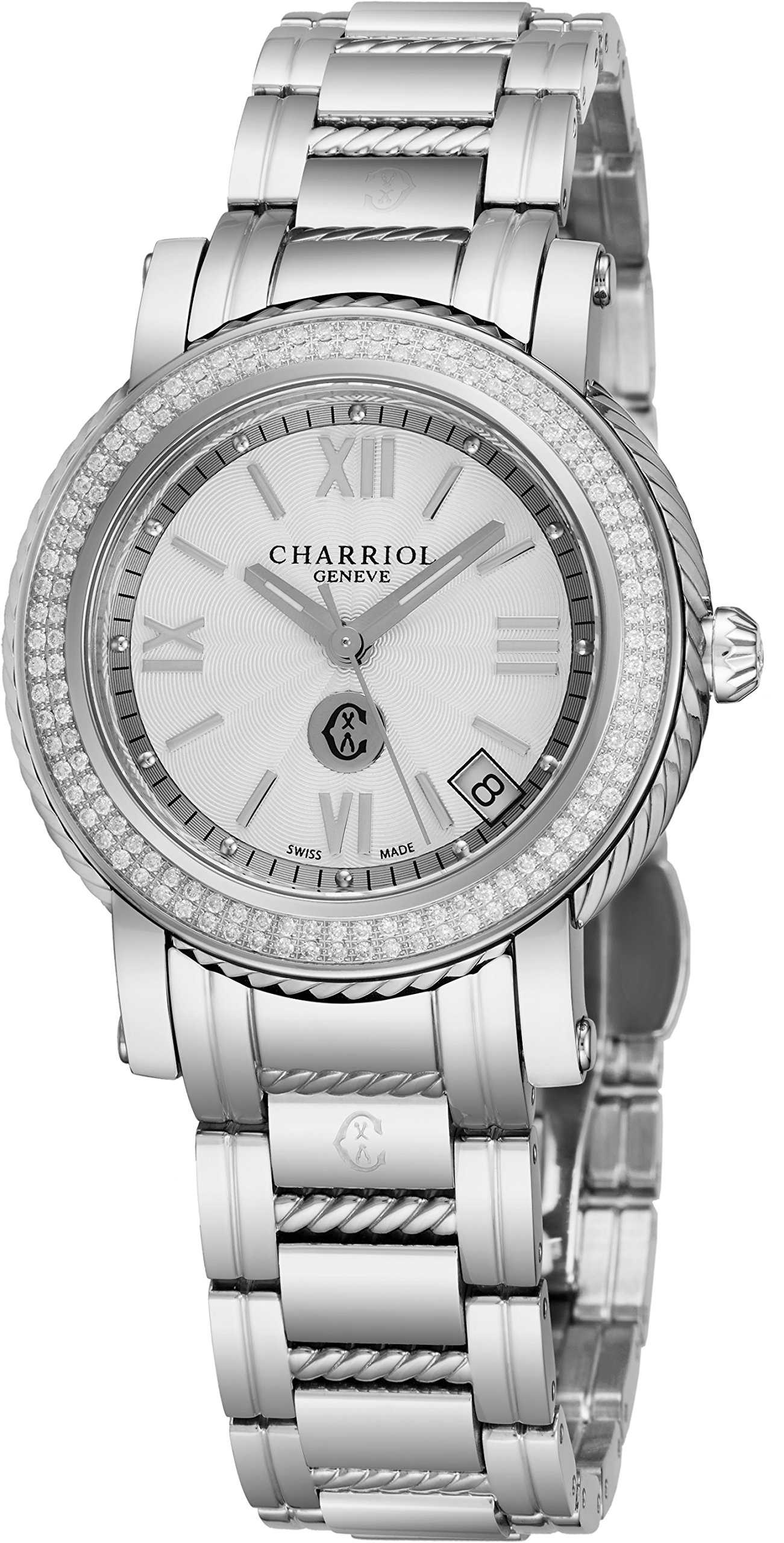 charriol parisii stainless steel quartz ladies watch