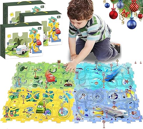 Nukids Puzzle Racer - Juego de pistas de coche para niños, Puzzleracer, juego de pistas de coche para niños, juego de rompecabezas para niños, juego