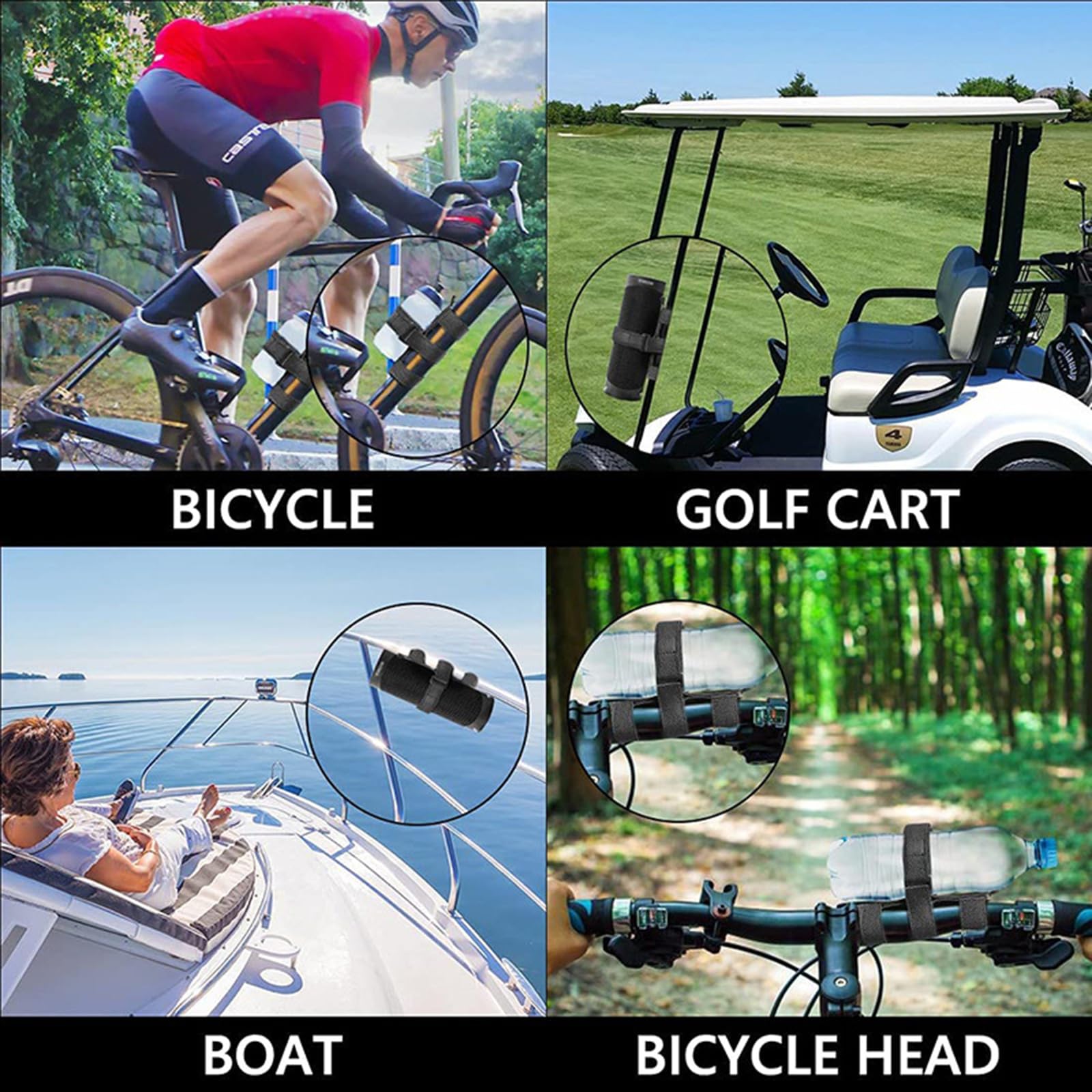 Cinghie Regolabili Per Bici - Fissaggio Bottiglie E Altoparlanti | Poliestere Antiscivolo - Foto 4