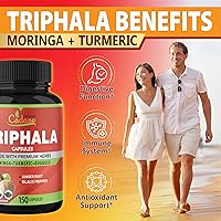 Vista 4 de Organic Cadane Cápsulas de extracto de Triphala, suministro de 5 meses con cúrcuma, guggulu, jengibre, pimienta negra, moringa - Apoya la digestión