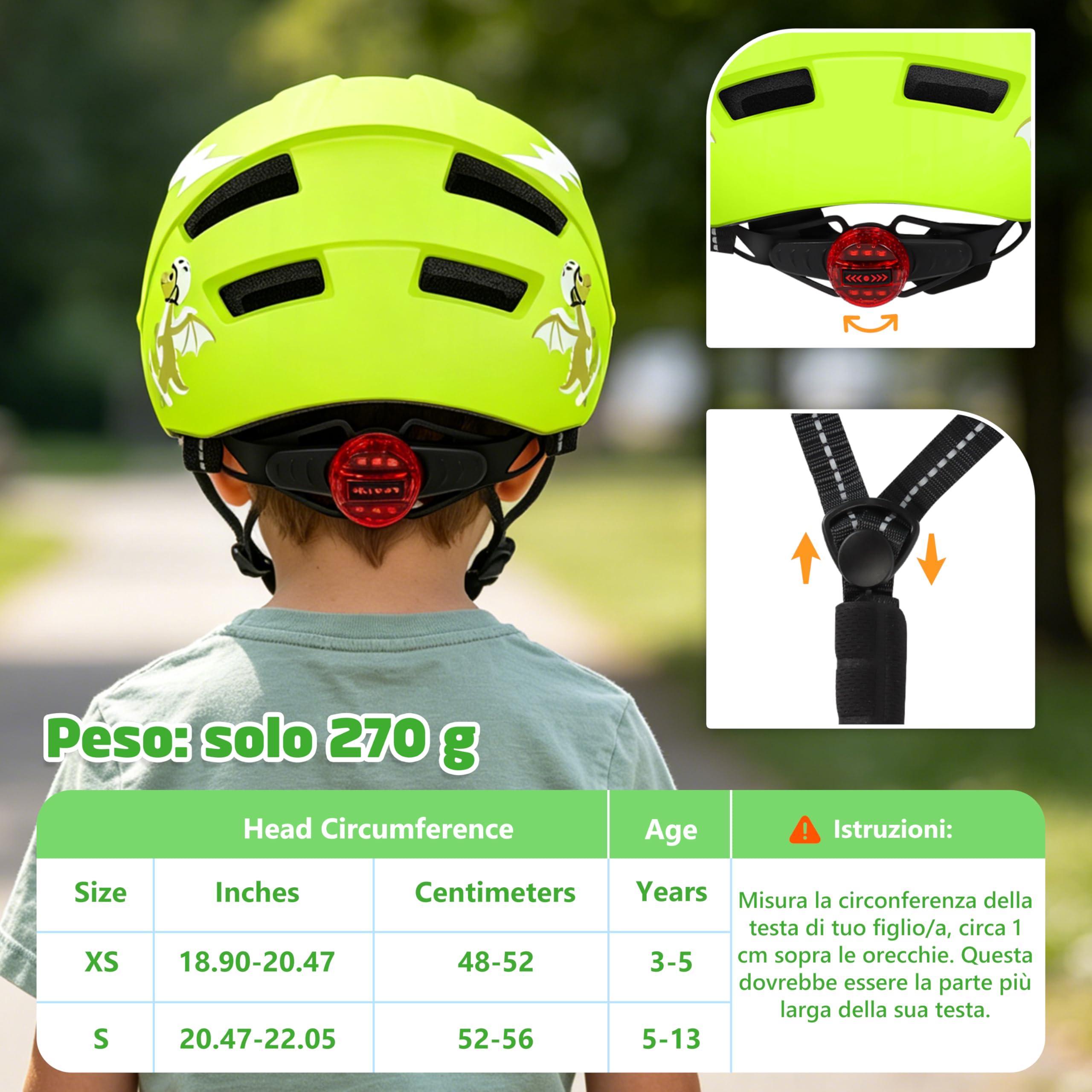 JONRRYIN Casco per Bambini Regolabile, Casco da Bici per ragazze ragazzi Bambina Bambino 3-13 Anni, Casco protettivo per resistente Agli Urti e Agli Impatti, 14 Prese d'aria