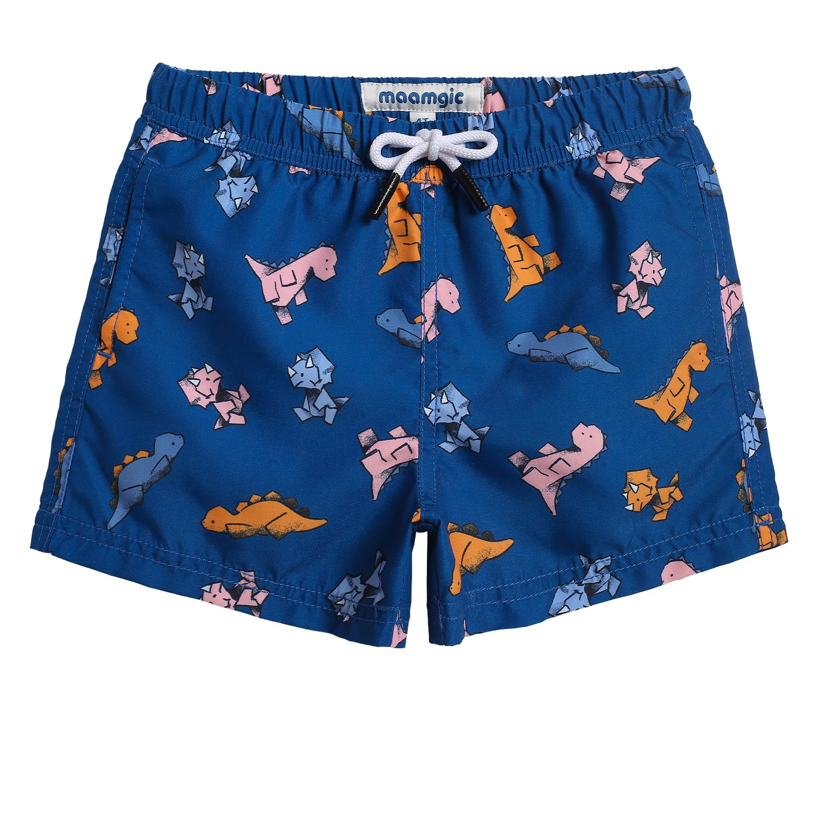 MaaMgic Kleine Jungen Badeshorts Schnelltrocknend Boardshorts mit Mesh-Futter Taschen und Verstellbarem Tunnelzug MEHRWEG