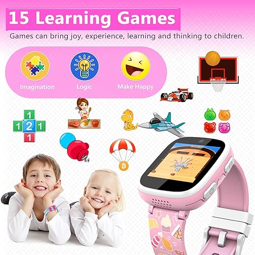 Miniatura 8 de Reloj inteligente para niños, relojes para niños con 15 juegos, 2 cámaras, video, rastreador de hábitos, contador de pasos, 10 historias,