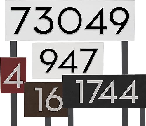 Letrero flotante moderno de 4 pulgadas con dirección horizontal para césped - Letrero personalizado para exteriores con estacas de césped - 10